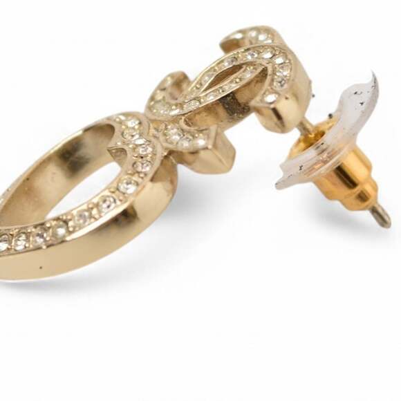 Earrings Rhinestone Gold-Tone Metal #208081C87B - Picture 3 of 6